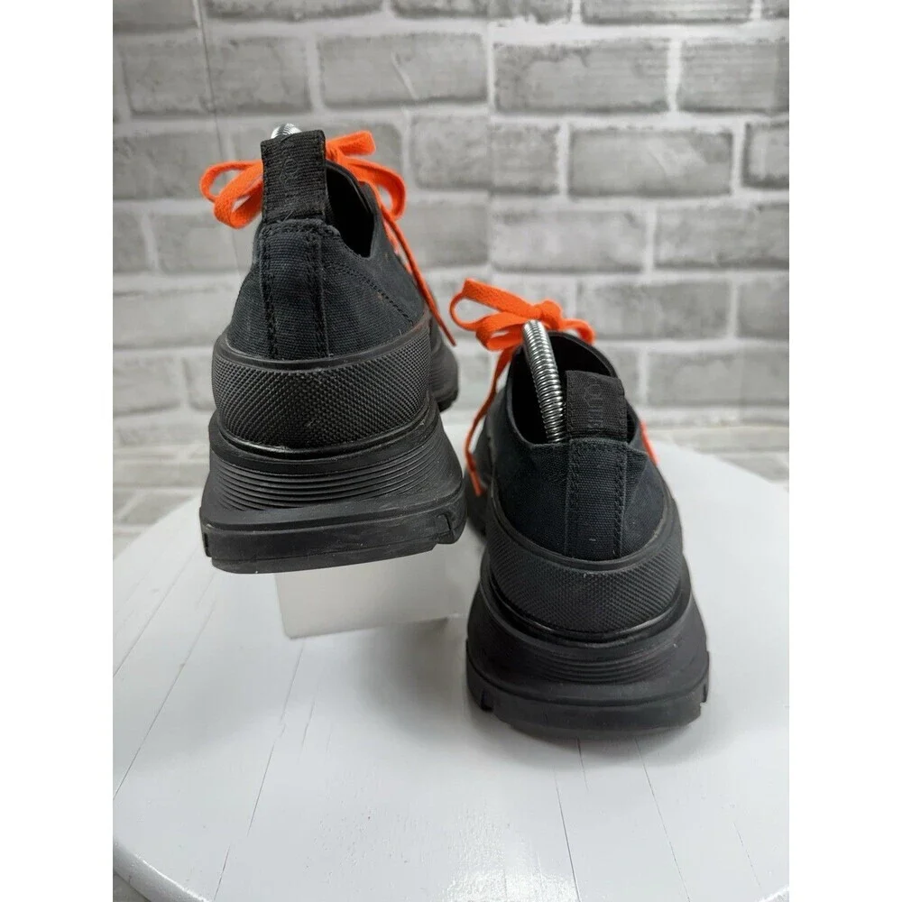Alexander McQueen Black & Orange Tread Slick Low Platform Sneakers 40 - 9.5/10